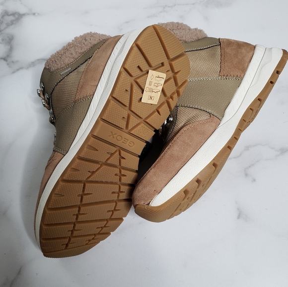 Geox Braies Abx High Top Hiking Sneaker Boot Tan Waterpoof Sz 8 - Picture 6 of 7